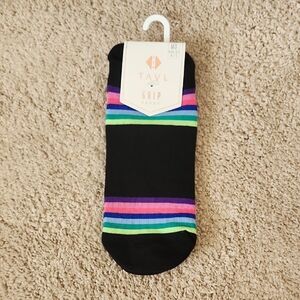 Black Socks with Vibrant Stripes